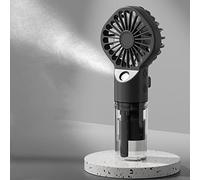 Mini ventilateur de poche portable rechargeable par USB avec 4 vitesses réglables, ventilateur brumisateur personnel à piles pour camping, voyage (noir)