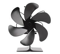 Mini Ventilateur de Poêle, Ventilateur Thermique écologique à 6 Lames, Ventilateur de Cheminée Noir avec Poignée, Ventilateur à Efficacité énergétique pour le Bois, le Gaz, les Pellets, la Résistance