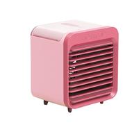 Mini ventilateur de refroidissement à air portable - Petit ventilateur de bureau refroidi à l'eau par évaporation - Avec boîte à glace - Rechargeable - 3 vitesses de vent réglables - Alimentation par