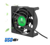 Mini ventilateur de refroidissement USB DC 5V,7 pièces,80x80x25mm,décodeur TV,silencieux,religion,avec câble de 30cm,cadeau de famille - Type black