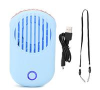 Mini ventilateur de séchage de cils portable, sèche-cheveux sans feuilles, chargement USB 800 mAh, sortie d'air élargie réglable à deux vitesses, support en forme de T, avec (Bleue)