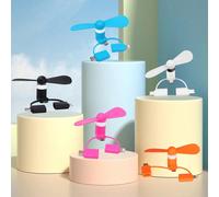 Mini ventilateur de téléphone USB, options de couleurs multiples, ventilateur portable 3 en 1 compatible Android/Type-C/Apple pour , portable pour les vacances d'été Blanc,noir,rose,couleur orange,ble