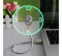 Mini ventilateur d'horloge USB, HuiHeng Col de cygne Flexible Horloge LED Ventilateur Usb Affichage de l'heure Ventilateur d'horloge pour PC Ordinateur Ordinateurs de bureau