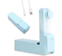 Fishtec Mini Ventilateur de Poche Sans Fil - Ventilateur Portable Personnel Ultra Compact : Pliable et Silencieux - 3 Vitesses - Rechargeable USB : Autonomie 5h - Bleu