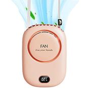 Mini ventilateur personnel portable à suspendre - Ventilateur de refroidissement d'été portable rechargeable avec cordon et support - Puissant 3 vitesses - Grand angle de 120 degrés - Clip sur la