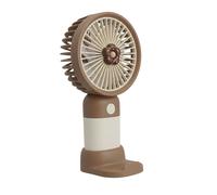 Mini Ventilateur Portable 3 Niveaux Design Fleur avec Socle Bureau Marron foncé