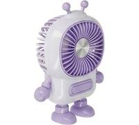 Mini Ventilateur Portable 3 Vitesses Rechargeable USB-C Design Robot Avizar Violet Violet