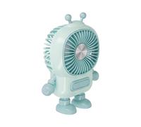 Mini Ventilateur Portable 3 Vitesses Rechargeable USB-C Design Robot Bleu