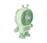Mini Ventilateur Portable 3 Vitesses Rechargeable USB-C Design Robot Vert
