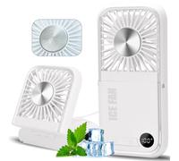 Mini Ventilateur Portable, 5 Vitesses De Vitesse Du Vent, Compresse De Glace Refroidissement Ventilateur Pliant Avec Banque D'Alimentation De CâBle USB Propre Pour Voyage De Bureau Camping