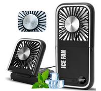 Mini Ventilateur Portable, 5 Vitesses De Vitesse Du Vent, Compresse De Glace Refroidissement Ventilateur Pliant Avec Banque D'Alimentation De CâBle USB Propre Pour Voyage De Bureau Camping