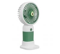 Mini Ventilateur Portable avec 3 Vitesses et Socle de Support Smartphone Blanc / Vert