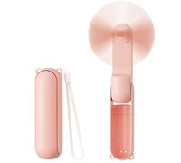 Mini ventilateur portable avec batterie externe, joli ventilateur de poche rechargeable par USB, petit ventilateur de refroidissement pliable avec lumière LED, ventilateur de voyage personnel