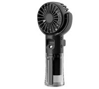 Mini ventilateur portable avec brume d'eau, rechargeable par USB avec 4 vitesses, petit ventilateur de refroidissement léger pour intérieur, école, voyage, camping, maquillage (noir)