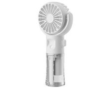Mini ventilateur portable avec brume d'eau, rechargeable par USB avec 4 vitesses, petit ventilateur de refroidissement léger pour intérieur, école, voyage, camping, maquillage (blanc)