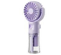 Mini ventilateur portable avec brume d'eau, ventilateur rechargeable par USB avec 4 vitesses, petit ventilateur de bureau léger pour intérieur, école, voyage, camping (violet)