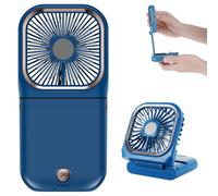 Mini ventilateur portable avec cordon, batterie rechargeable 3000 mAh, 3 vitesses, léger et pliable, idéal pour le bureau, les activités de plein