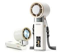 Mini ventilateur portable avec refroidissement à glace, 10 000 tr/min, 100 vitesses, rechargeable en continu, ventilateur turbo pour voyage, camping, événements en plein air et concerts, coupe du