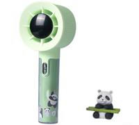 Mini ventilateur portable avec style panda mignon, appareil de refroidissement portable rechargeable par USB, moteur silencieux sans balais pour un usage quotidien (vert clair)