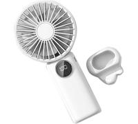 Mini ventilateur portable de poche avec affichage numérique et branchement USB pour le bureau et la maison Blanc