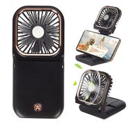 Mini-ventilateur portable - GRANDSALEY - Modèle 5-en-1 - Pliable 180° - Batterie 3000 mAh - Support téléphone