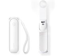 Mini ventilateur portable haut de gamme Life8 (F8) 2000 mAh rechargeable par USB fonction lampe de poche JISULIFE Blanc