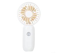 Mini ventilateur portable léger avec alimentation USB pour les aventures en plein air et une utilisation quotidienne au bureau avec flux d'air personnalisable (blanc riz)