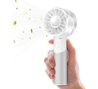Mini ventilateur portable rechargeable par USB, batterie en acier inoxydable 2600 mAh, 4 vitesses, autonomie jusqu'à 16 heures, compact pour les voyages, le bureau, la maison et l'extérieur