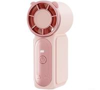 Mini ventilateur portable rechargeable USB 5 vitesses Refroidisseur d'air portable pour voyage, camping, extérieur, été, soulagement de la chaleur (1200 Rose)