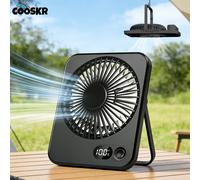 Mini ventilateur portable USB, ventilateur de bureau rechargeable, petit ventilateur mural, ventilateur de plafond, 5 vitesses, vent puissant, ventilateur pliable pour le camping White