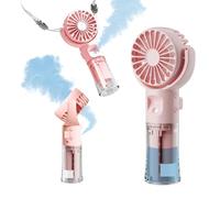 Mini Ventilateur Portable, Ventilateur Brumisateur Portable, Avec 4 Réglages De Vitesse Et Brume D'eau, Rechargeable, Silencieux, Pour Études Travail Voyages Camping, Cadeau D'été (Rose)