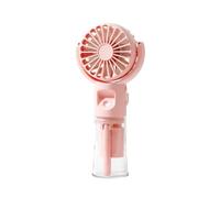 Mini Ventilateur Portable, Ventilateur Brumisateur, Ventilateur de Poche USB Rechargeable avec 4 Vitesses Réglables et Brume D'eau, Ventilateur Portable Silencieux pour Maison, Bureau, Voyage (Rose)