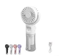Mini Ventilateur Portable, Ventilateur Brumisateur, Ventilateur de Poche USB Rechargeable avec 4 Vitesses Réglables et Brume D'eau, Ventilateur Portable Silencieux pour Maison, Bureau, Voyage (Blanc)
