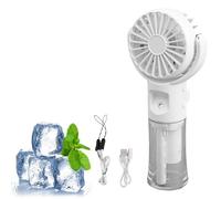 mini ventilateur portable, ventilateur portable avec eau, Avec 4 Réglages De Vitesse Et Brume D'eau, ventilateur brumisateur portable, Rechargeable,Silencieux,Pour Études Travail Voyages Camping (S)
