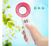 Mini Ventilateur Portatif sans Lame Rechargeable par USB, Silencieux pour la Maison, Le Bureau et L'extérieur, Ventilateur de Refroidissement Portable pour Enfants et Employés de Bureau,