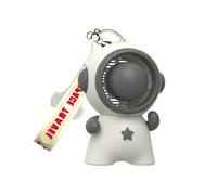 Mini ventilateur porte-clés design astronaute cartoon, fonctionnement silencieux module rafraîchissement glace intégré, ventilateur portable rechargeable avec cordon