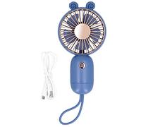 Mini ventilateur réglable, portable, USB, silencieux, refroidissement silencieux pour l'école, l'extérieur, le bureau, la maison, 143 g, 170 x 90 mm, matériau ABS, batterie au (9066C bleu marine)