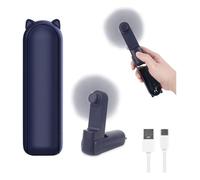 Mini ventilateur silencieux rechargeable à 3 vitesses, ventilateur USB portable pour les batteries itinérantes (bleu)