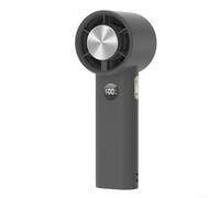 Mini ventilateur turbo portable avec vitesse du vent réglable, affichage numérique, ventilateur de refroidissement silencieux sans balais pour usage personnel et voyage (gris foncé)