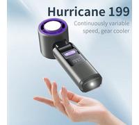 Mini ventilateur turbo rechargeable portable, vitesse du vent réglable de 1 à 199, batterie 4000 mAh, fonction de pack de glace de refroidissement, convient pour la plage, les vacances, le bureau, les