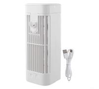 Mini ventilateur USB pour climatiseur portable, compact pour refroidisseur d'air de bureau avec vitesses réglables, fonctionnement silencieux pour la maison et le bureau en été (1200 mAh)