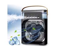 Mini Ventilateurr d’Air Portable 10W Réservoir 500 ml Humidificateur 3 Vitesses 3 Brumes LED 7 Couleurs USB-C