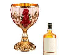 Mini verre à calice - 30 ml en de zinc rétro en relief motif floral élégant pour maison, bar, mariage, cadeau, petite tasse à vin pour bière, cocktail, whisky