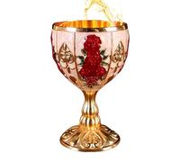 Mini verre en forme de calice - 30 ml - Vintage - En métal gaufré - Petite tasse à vin pour bière, cocktail, whisky, ornements rétro pour maison, bar, mariage, cadeau