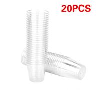 Mini verres en plastique transparents jetables, écologique, tasse à boisson, verre à vin, fête d'anniversaire, thé, accessoires de cuisine, 20 pièces