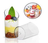 Mini verrines à dessert coudées - ANNEFLY - 75 ml - Plastique - Transparent - Lot 100 pièces