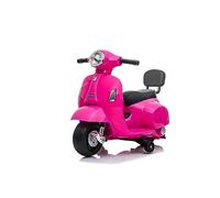 Mini Vespa Electrique Enfant 6 Volts de Babycar avec Dossier - Scooter Electrique Enfant avec accélérateur au Pied- Vespa Enfant avec Sons et lumières intégrés (Rose)