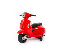 Mini Vespa Electrique Enfant 6 Volts de Babycar Scooter Electrique avec accélérateur au Pied et accès MP3 - Vespa Enfant avec Sons et lumières intégrés (Rouge), Sans dossier