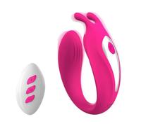 Mini Vîbrømãşsèừr Double Pénétration Petit Portable Vîbrãṋt Clîtørídíèn Puissant sans Fil et Silencieux avec Télécommande sans Fil,10 Modes de Vîbrãtîøn U4