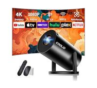 Mini Vidéoprojecteur 1080P avec WiFi 6 BT 5.4, Portable Projecteur 4K avec Android TV, Projecteur Video Supporté pour Correction Trapézoïdale Automatique, 270° Rotation, avec Souris, Noir